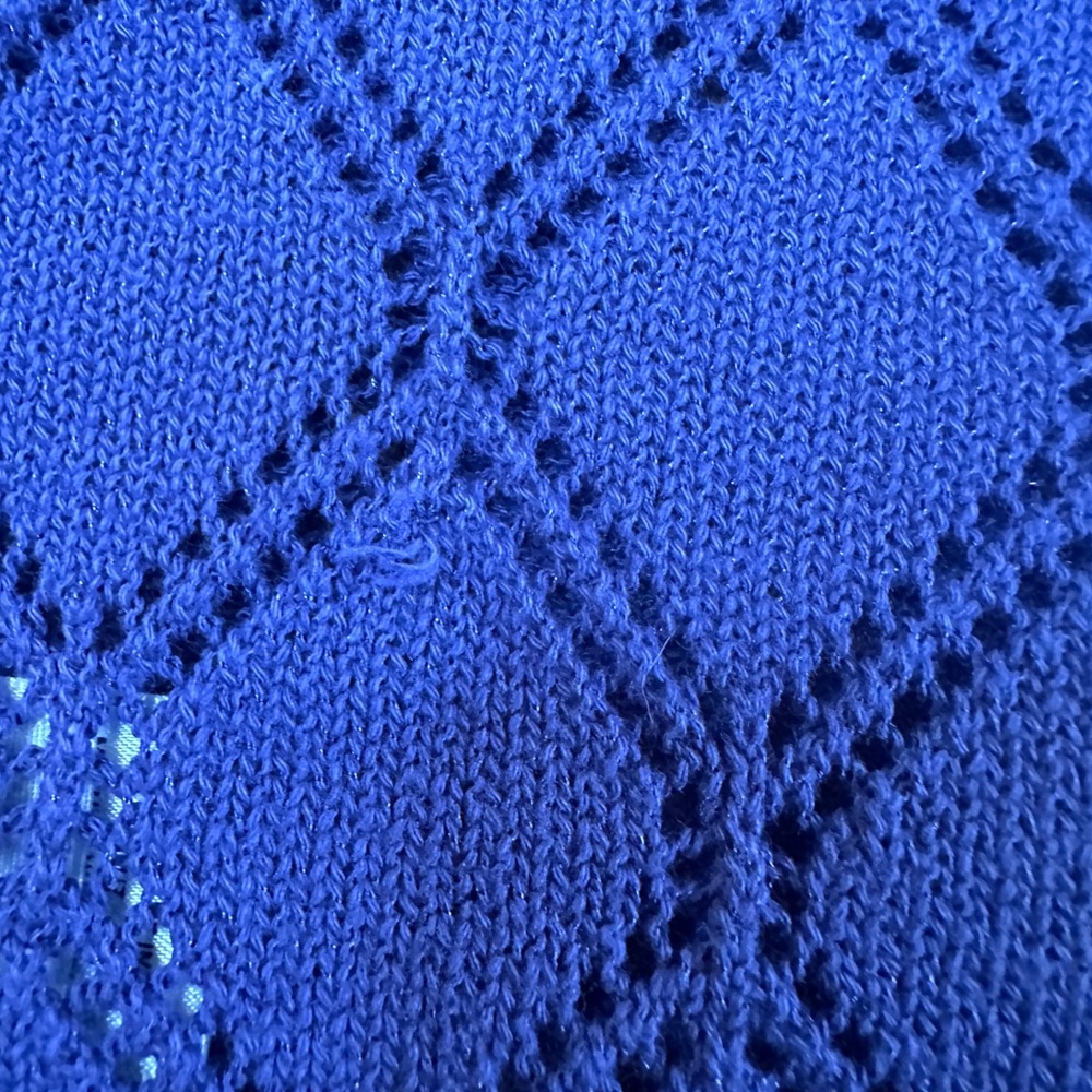 Torrid LoveSick Blue Pointelle Knit Cropped Cardigan Sweater 2X NWT - Picture 10 of 11